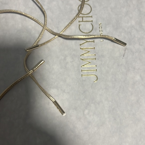 Jimmy Choo Antia 85 Gold Metallic Sandals - Picture 9 of 9